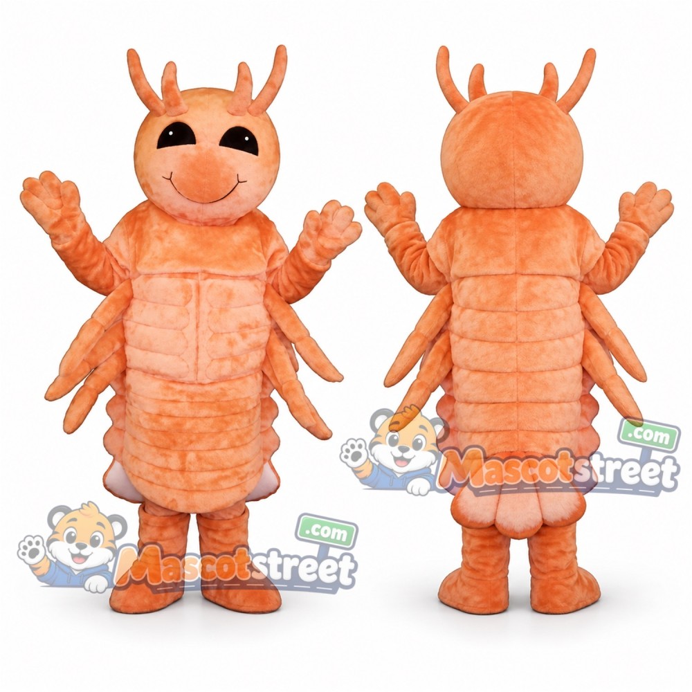 Orange Shrimp Mascot Costume Orange Shrimp Mascot Costume