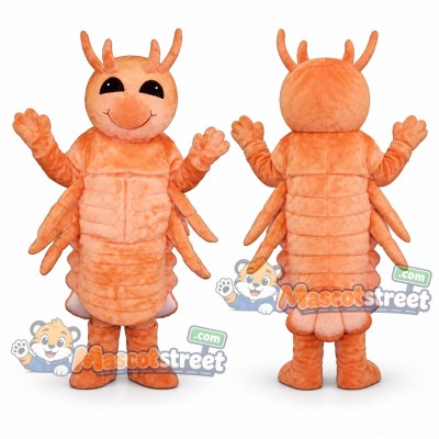 Orange Shrimp Mascot Costume Orange Shrimp Mascot Costume