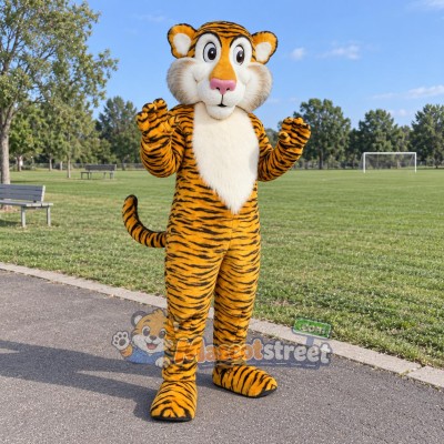 Orange Tiger Mascot Costume with White Belly Orange Tiger Mascot Costume with White Belly