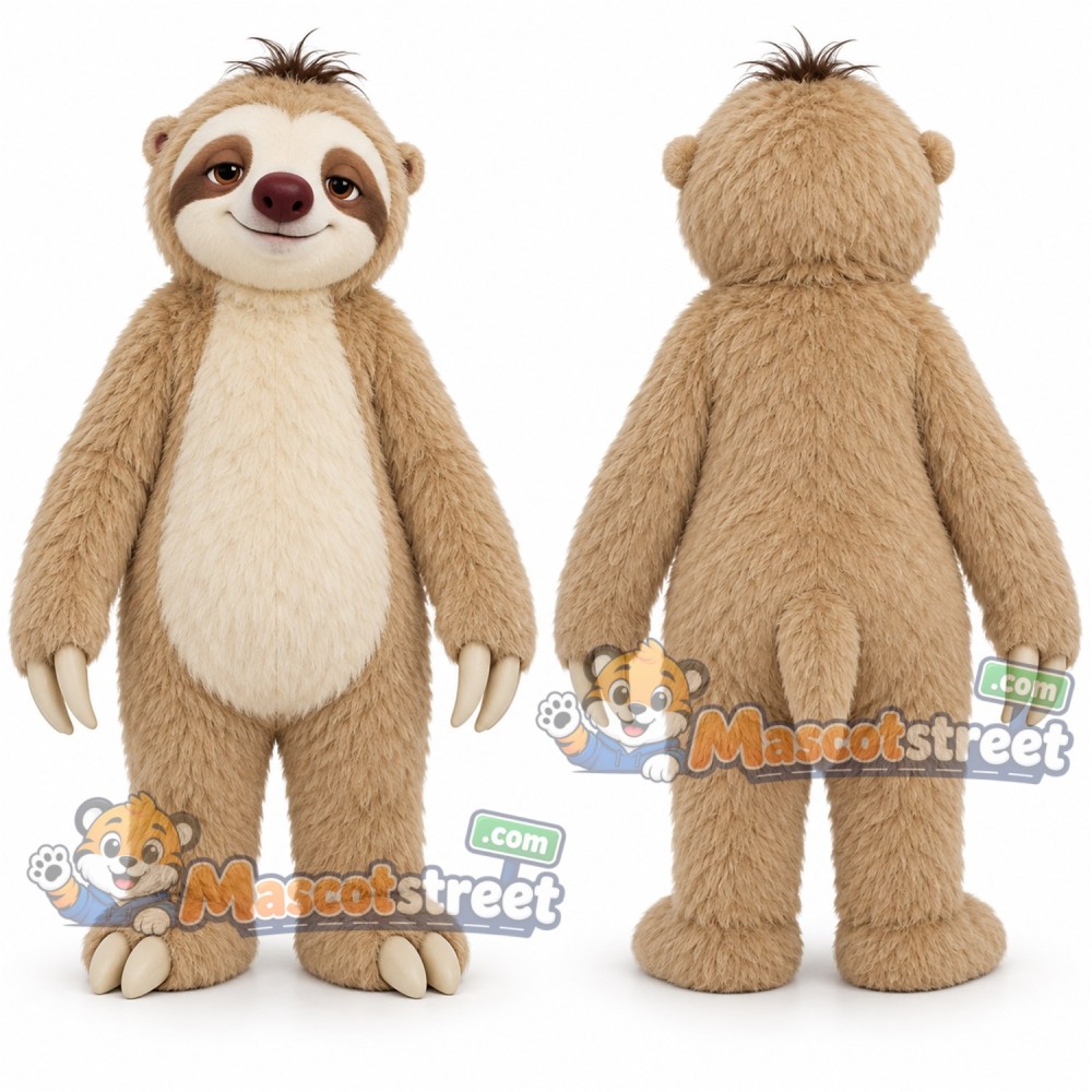 Tan Sloth Mascot Costume Tan Sloth Mascot Costume