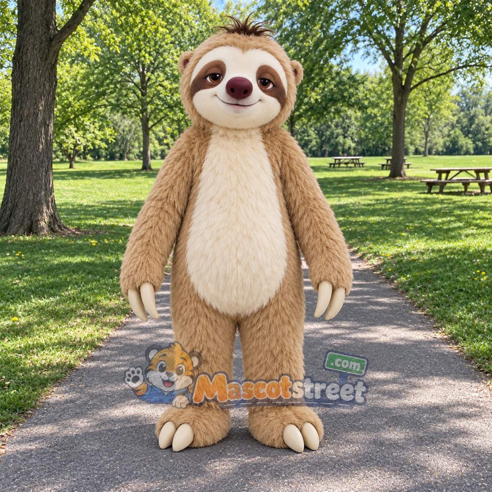 Tan Sloth Mascot Costume Tan Sloth Mascot Costume