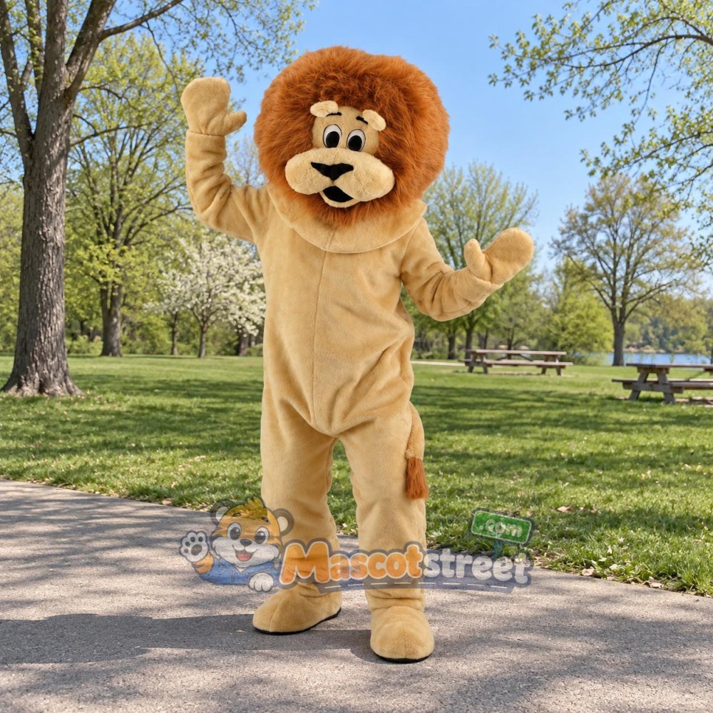 Tan Lion Mascot Costume Tan Lion Mascot Costume