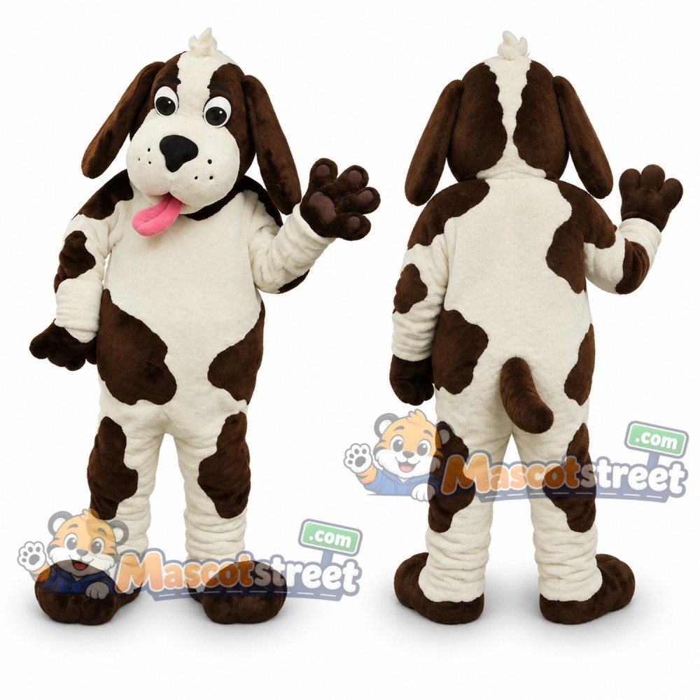 Brown and White Dog Mascot Costume
