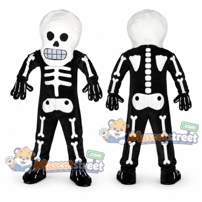 Skeleton Mascot Costume with Black Bodysuit Skeleton Mascot Costume with Black Bodysuit