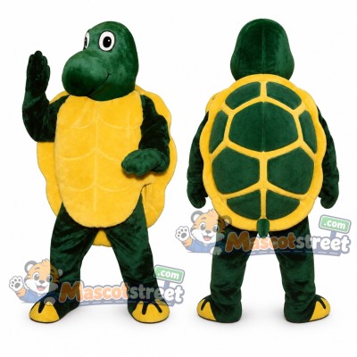 Green Turtle Mascot Costume with Yellow Belly Green Turtle Mascot Costume with Yellow Belly