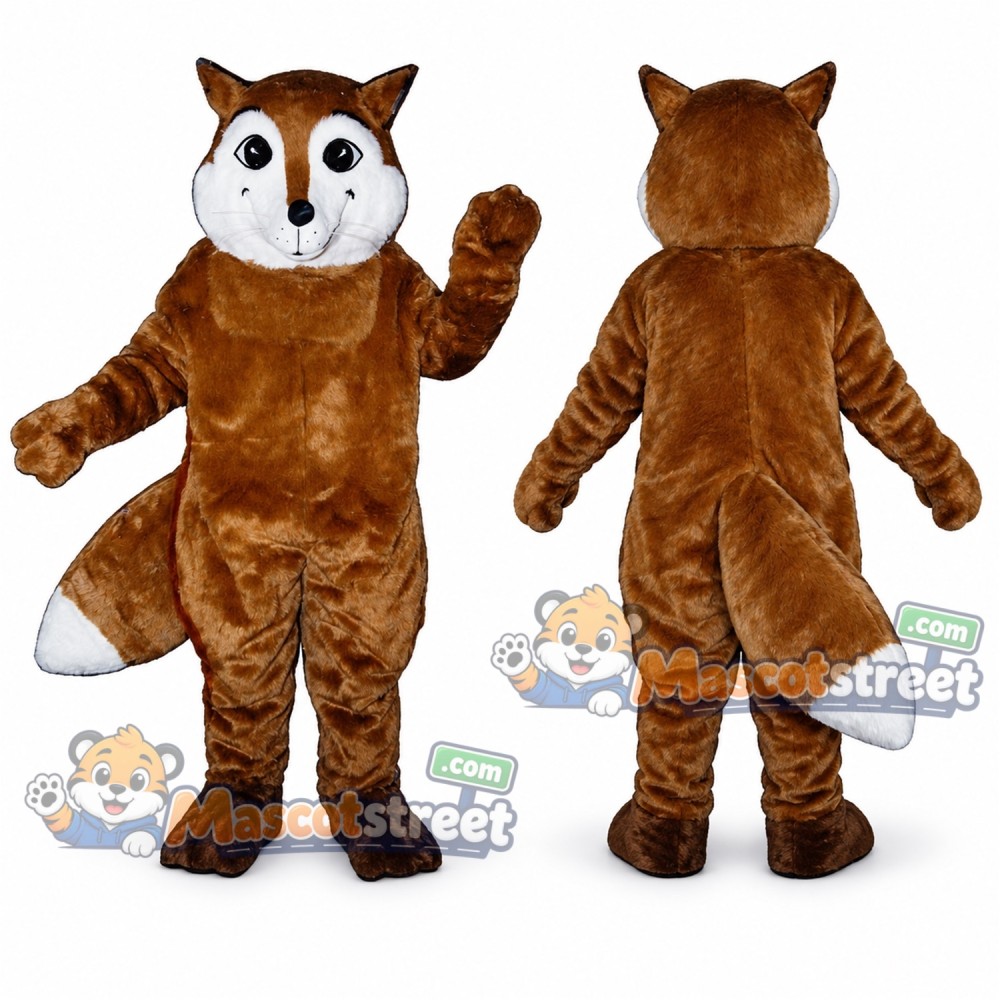 Brown Fox Mascot Costume with White Muzzle