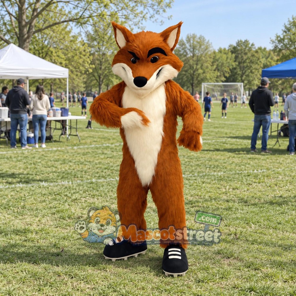 Orange Fox Mascot Costume with White Chest Orange Fox Mascot Costume with White Chest