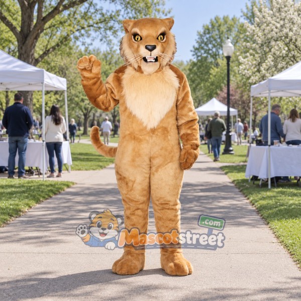 Tan Wildcat Mascot Costume