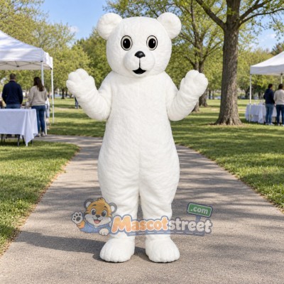 Polar Bear Cub Mascot Costume Polar Bear Cub Mascot Costume