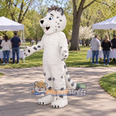 Snow Leopard Mascot Costume Snow Leopard Mascot Costume