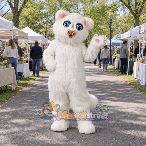 White Cat Mascot Costume