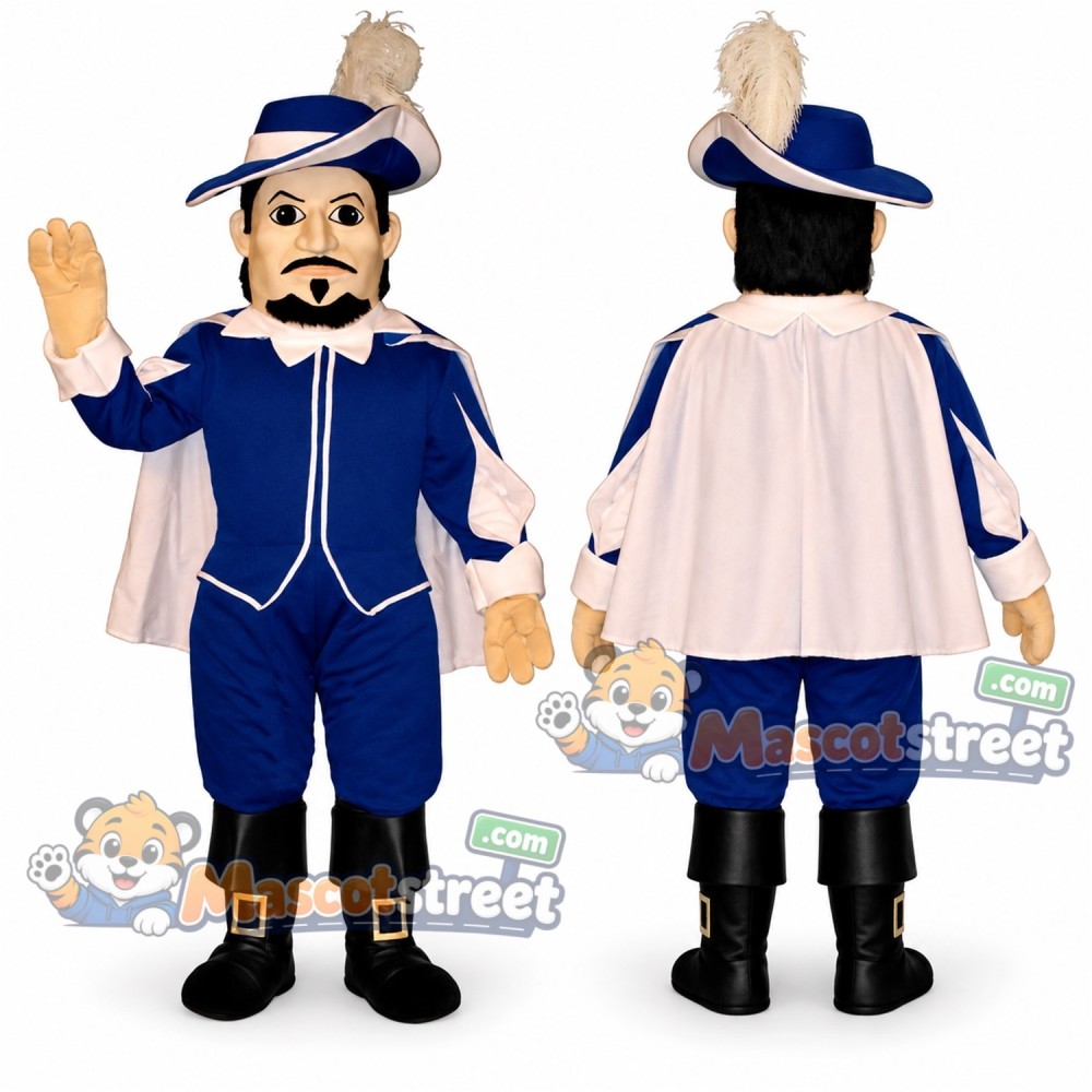 Sea Captain Mascot Costume with Navy Uniform and Feathered Hat Sea Captain Mascot Costume with Navy Uniform and Feathered Hat