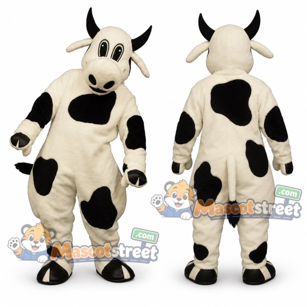 Black and White Cow Mascot Costume