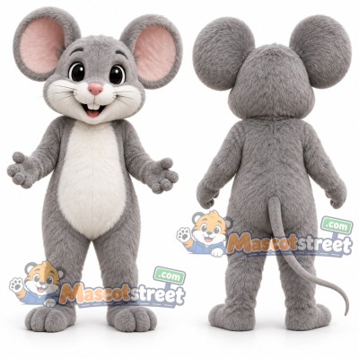 Gray Mouse Mascot Costume Gray Mouse Mascot Costume