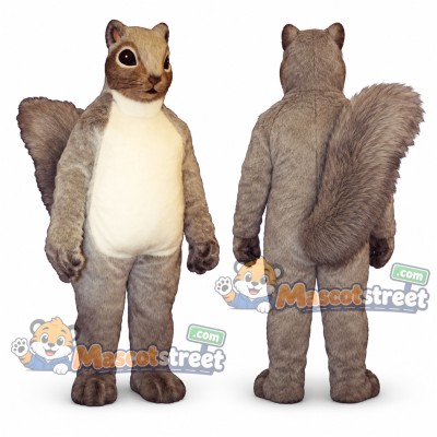 Gray Squirrel Mascot Costume with Cream Belly Gray Squirrel Mascot Costume with Cream Belly