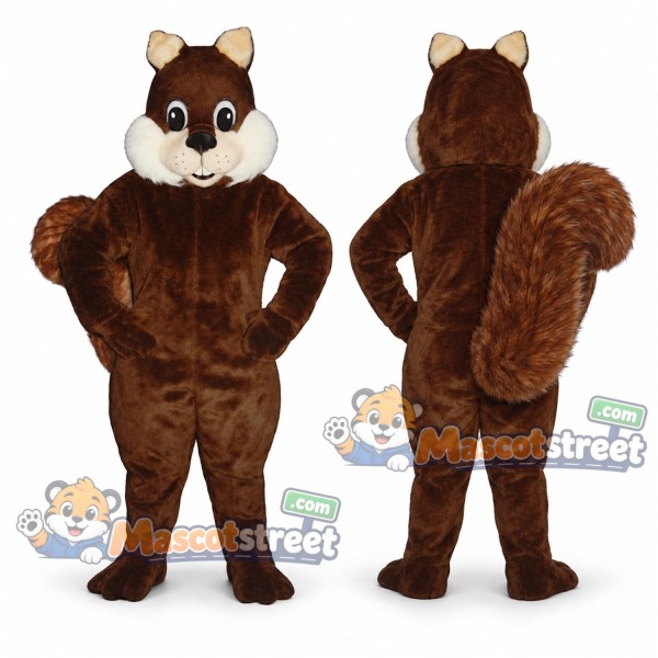 Brown Squirrel Mascot Costume with White Muzzle