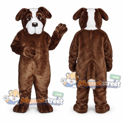 Brown and White Saint Bernard Dog Mascot Costume Brown and White Saint Bernard Dog Mascot Costume