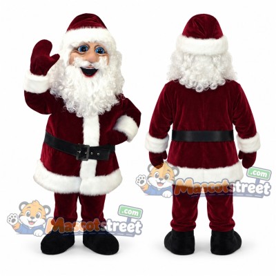 Santa Claus Mascot Costume with Burgundy Suit Santa Claus Mascot Costume with Burgundy Suit
