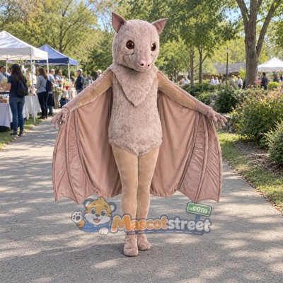 Tan Bat Mascot Costume Tan Bat Mascot Costume