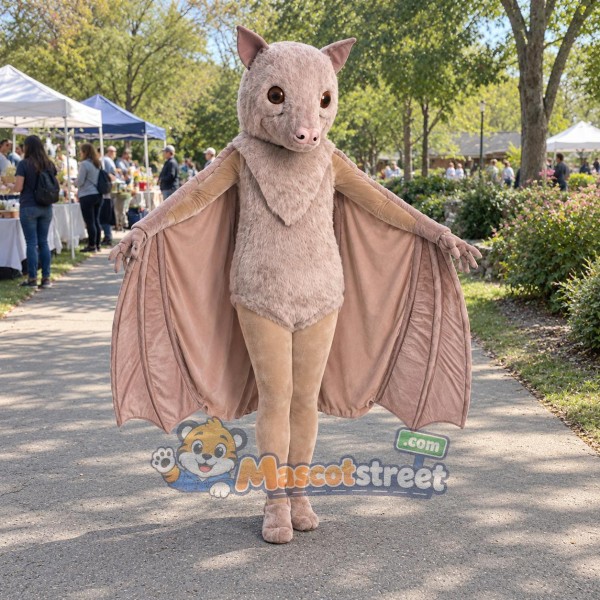 Tan Bat Mascot Costume