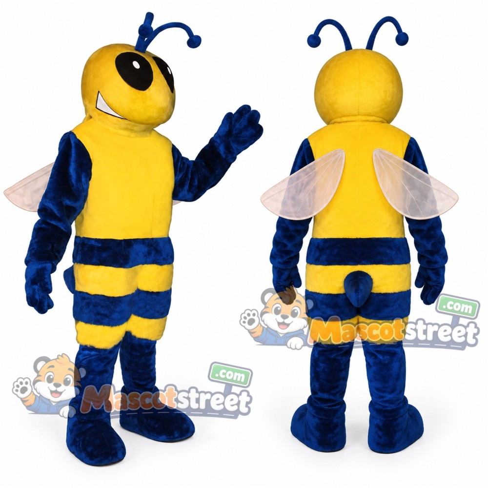 Yellow and Blue Bee Mascot Costume