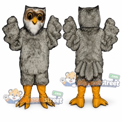 Gray Owl Mascot Costume Gray Owl Mascot Costume