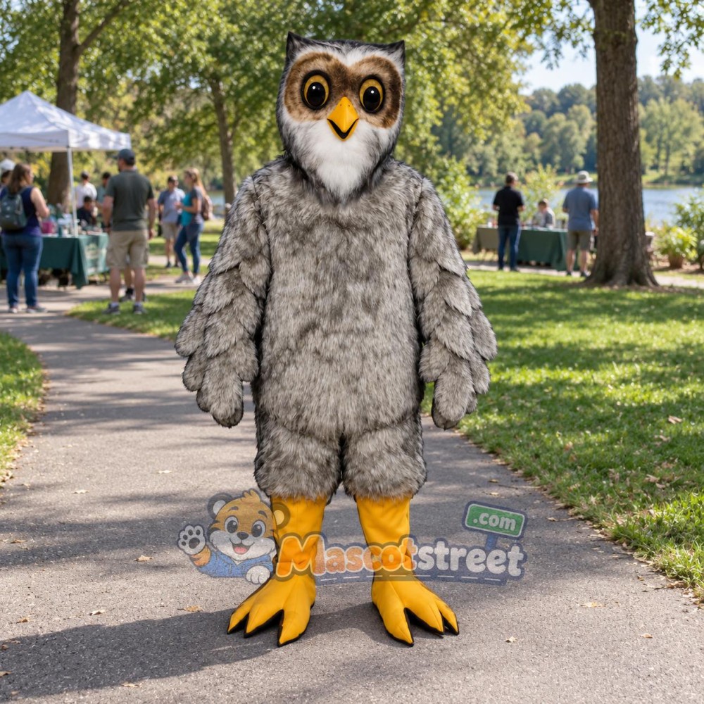 Gray Owl Mascot Costume