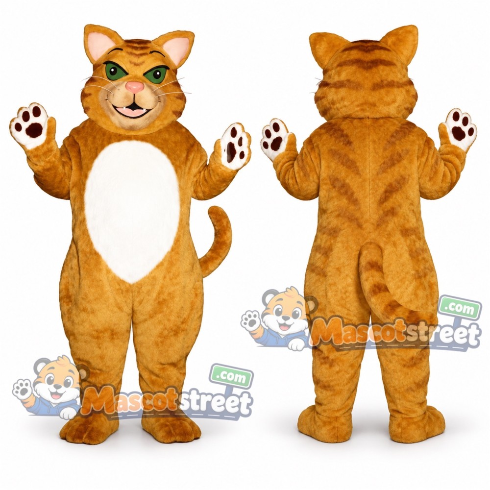 Orange Cat Mascot Costume with White Belly