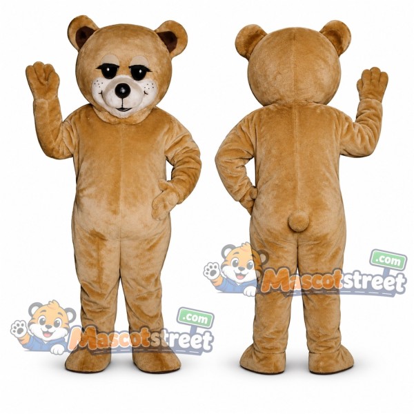 Tan Bear Mascot Costume with White Belly