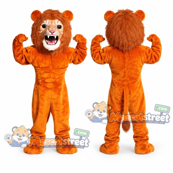 Orange Lion Mascot Costume