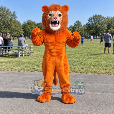 Orange Lion Mascot Costume