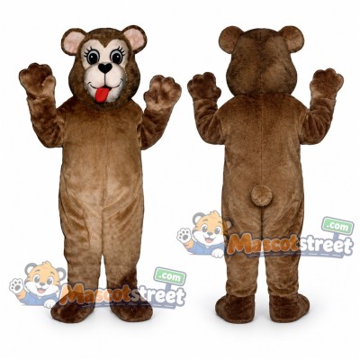 Brown Bear Mascot Costume with Red Bow Tie Brown Bear Mascot Costume with Red Bow Tie