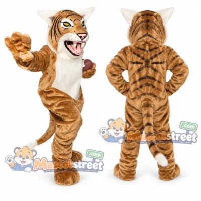 Brown Wildcat Mascot Costume with White Chest Brown Wildcat Mascot Costume with White Chest