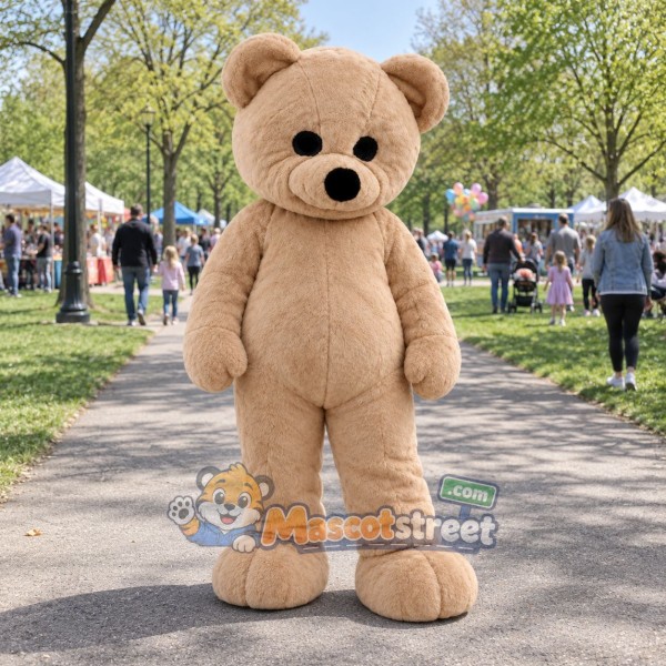 Beige Teddy Bear Mascot Costume