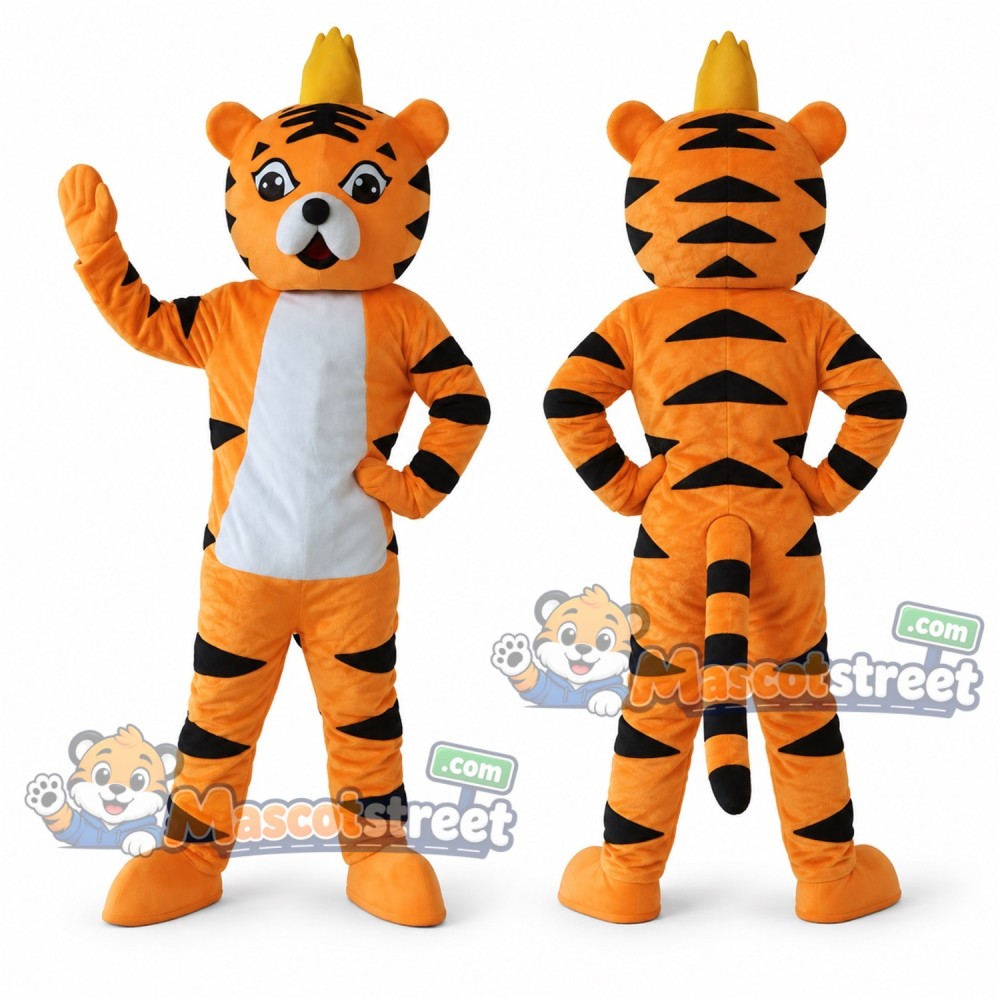 Orange Tiger Mascot Costume with Gray Belly Orange Tiger Mascot Costume with Gray Belly