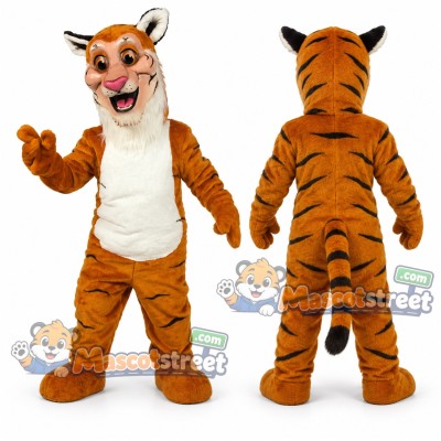 Orange Tiger Mascot Costume with Cream Chest Orange Tiger Mascot Costume with Cream Chest