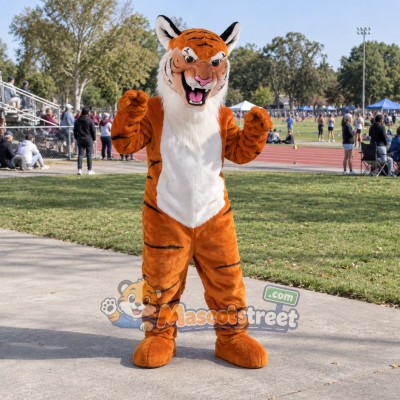 Orange Tiger Mascot Costume with White Chest Orange Tiger Mascot Costume with White Chest