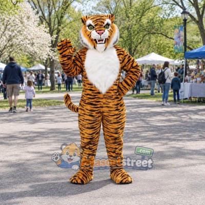Orange Tiger Mascot Costume with White Belly Orange Tiger Mascot Costume with White Belly
