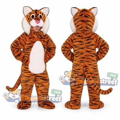 Brown Tiger Mascot Costume with Cream Belly