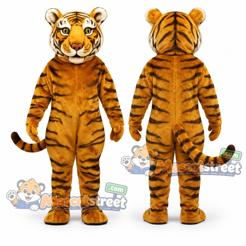 Orange Tiger Mascot Costume with Black Stripes Orange Tiger Mascot Costume with Black Stripes