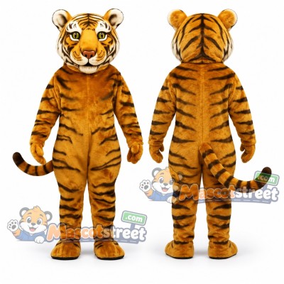 Orange Tiger Mascot Costume with Black Stripes Orange Tiger Mascot Costume with Black Stripes