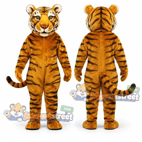 Orange Tiger Mascot Costume with Black Stripes