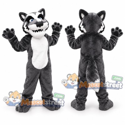 Gray and White Wolf Mascot Costume Gray and White Wolf Mascot Costume