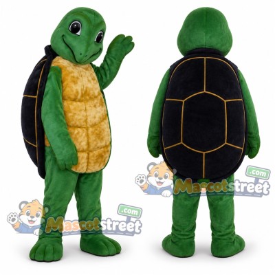 Green Turtle Mascot Costume with Black Shell Green Turtle Mascot Costume with Black Shell