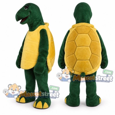 Green Tortoise Mascot Costume with Yellow Shell Green Tortoise Mascot Costume with Yellow Shell