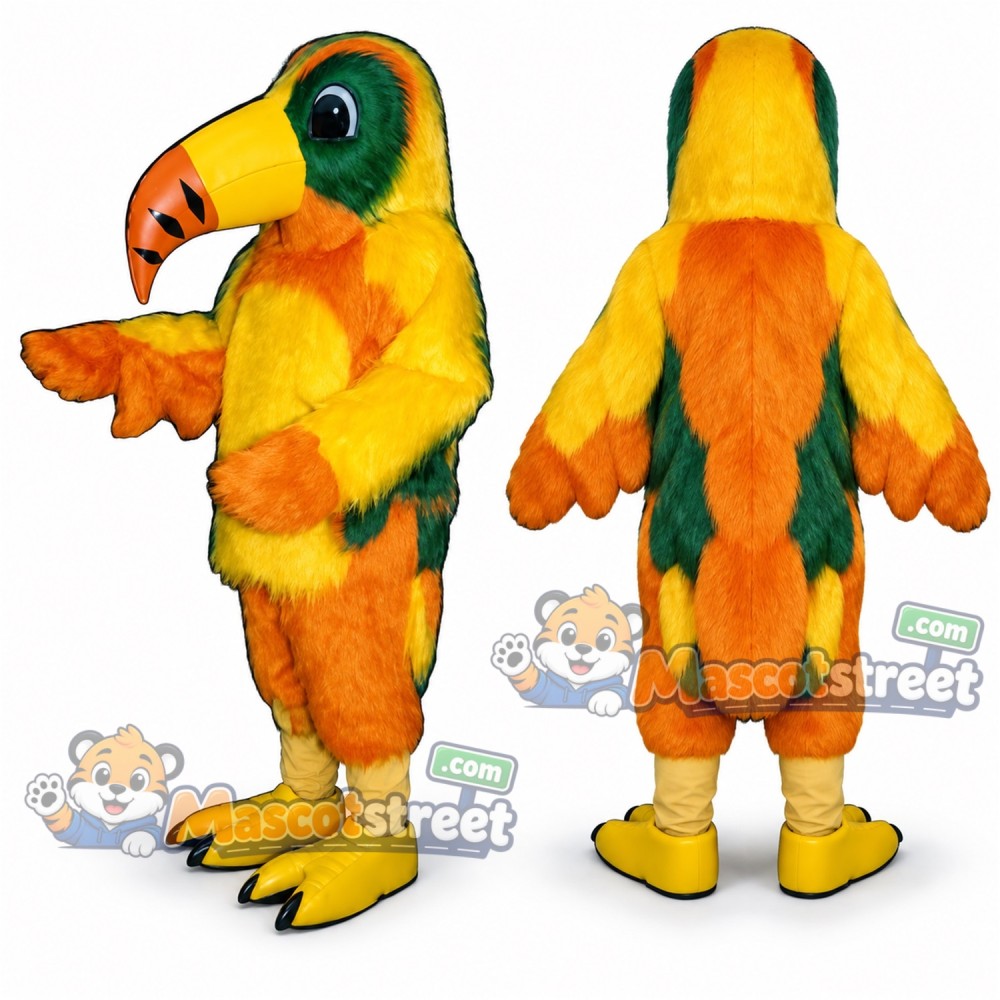 Yellow and Orange Toucan Mascot Costume Yellow and Orange Toucan Mascot Costume