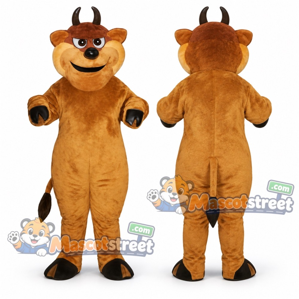 Tan Bull Mascot Costume