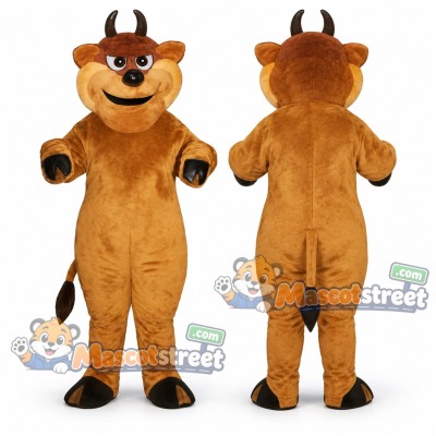 Tan Bull Mascot Costume