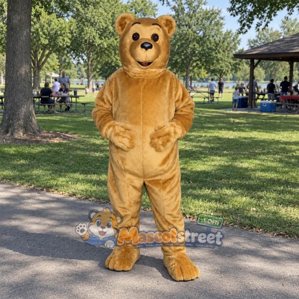 Tan Bear Mascot Costume
