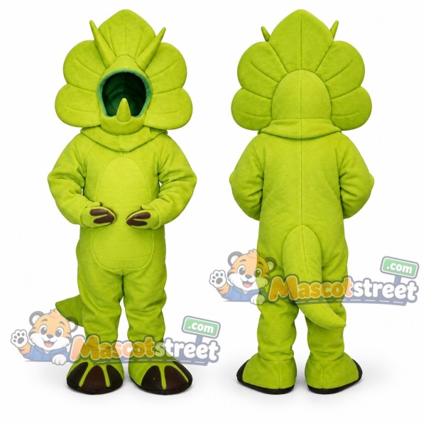 Green Triceratops Mascot Costume
